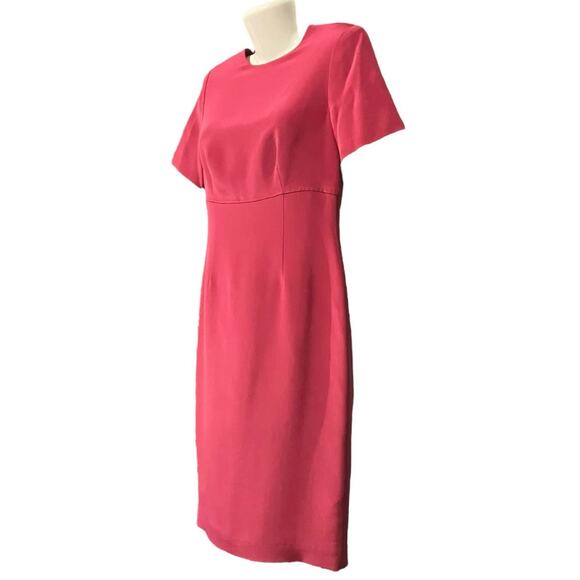 Talbots Women's Pink 100% Pure Silk Empire Waist Short Sleeve Sheath Dress Sz 4 - Picture 7 of 11
